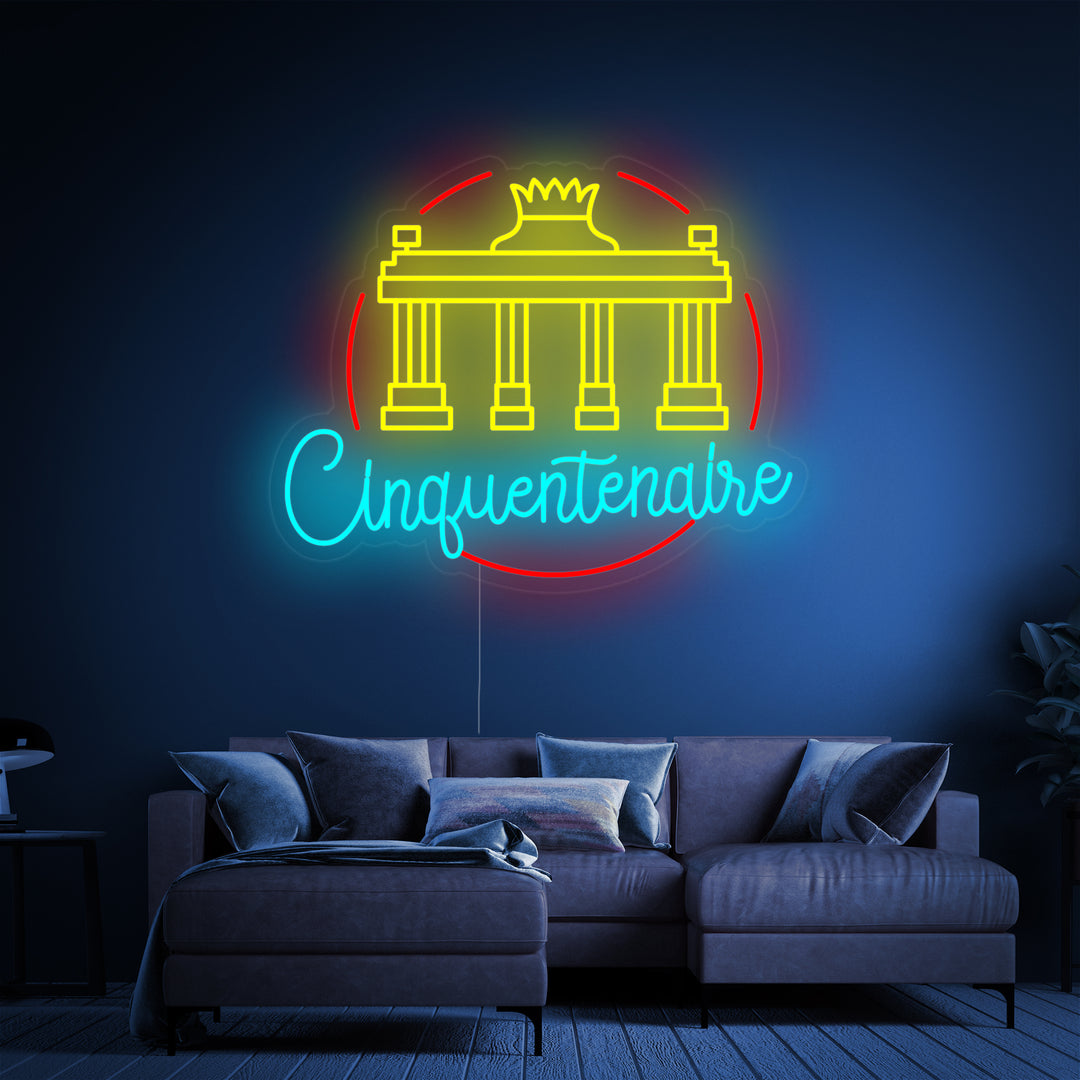 "Cinquantenaire Park In Brussel, België" Neon Verlichting