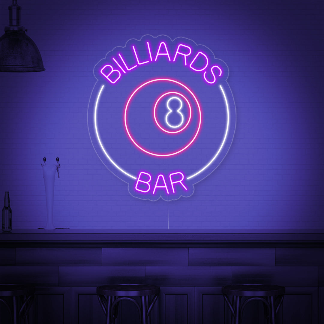 "Billiards 8 Bar, Biljartbar Logo" Neon Verlichting