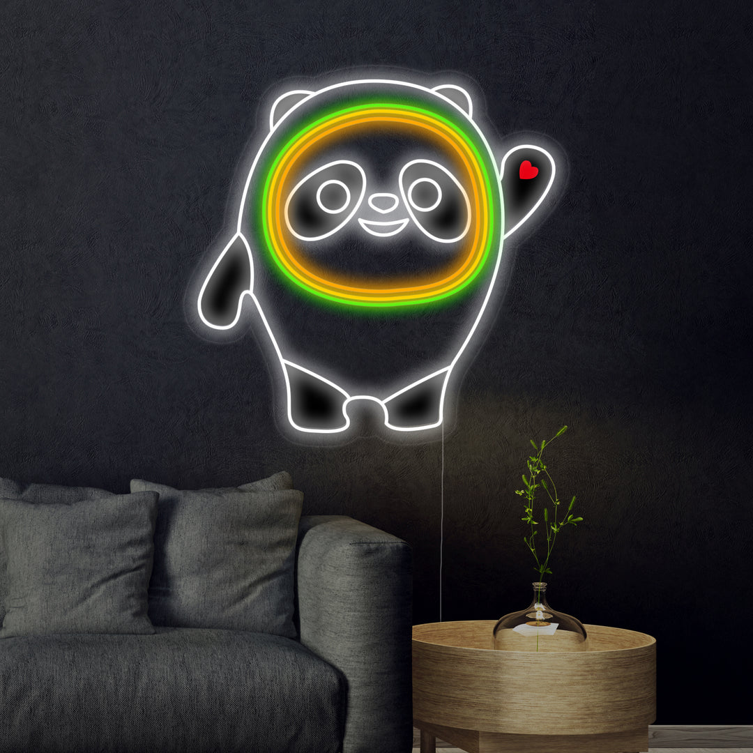 "Bing Dwen Dwen Pandaknuffel, Kinderkamer Decor" Neon Verlichting