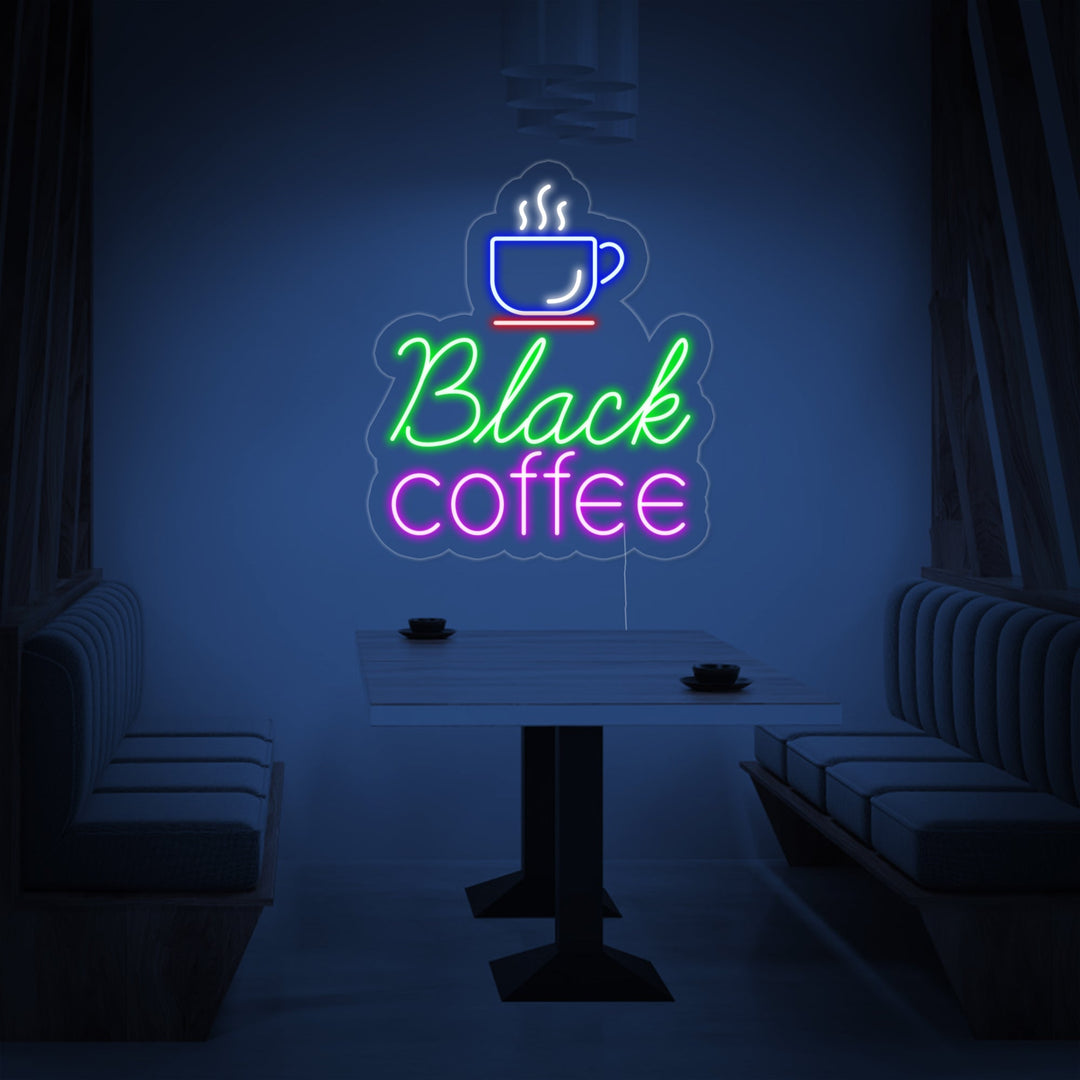 "Koffiekop, Black Coffee" Neon Verlichting