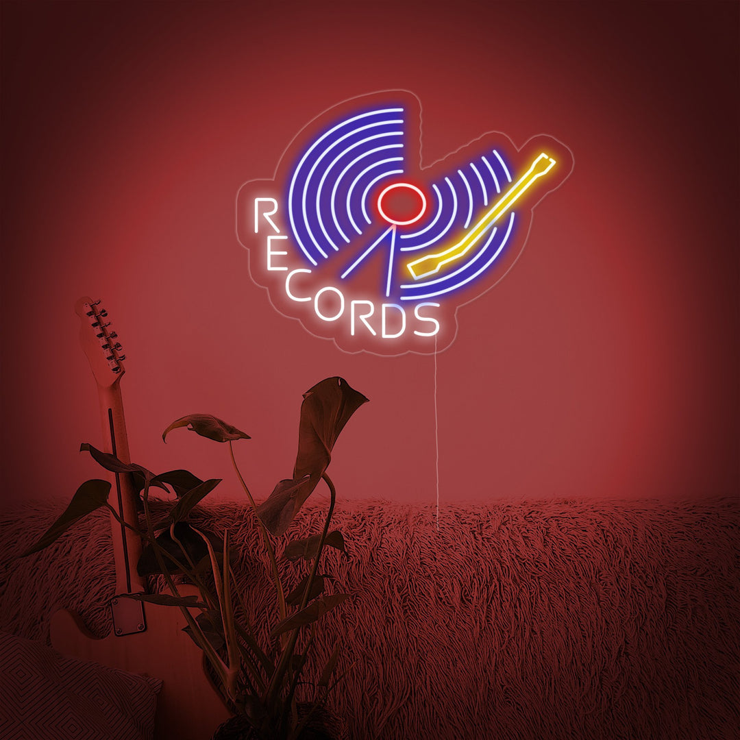 "Records" Neon Verlichting