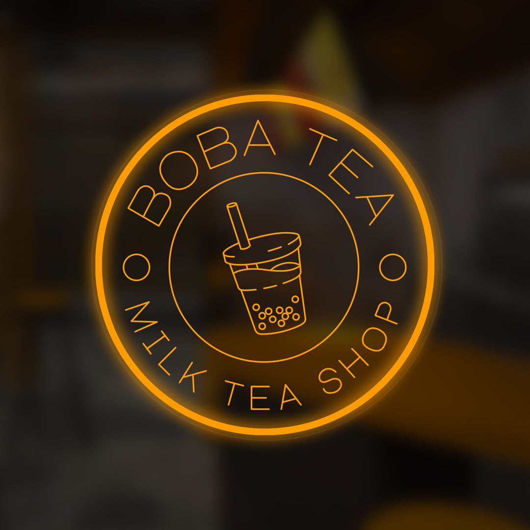 "Boba Tea Milk Tea Shop, Boba-kop" Mini Neon Verlichting