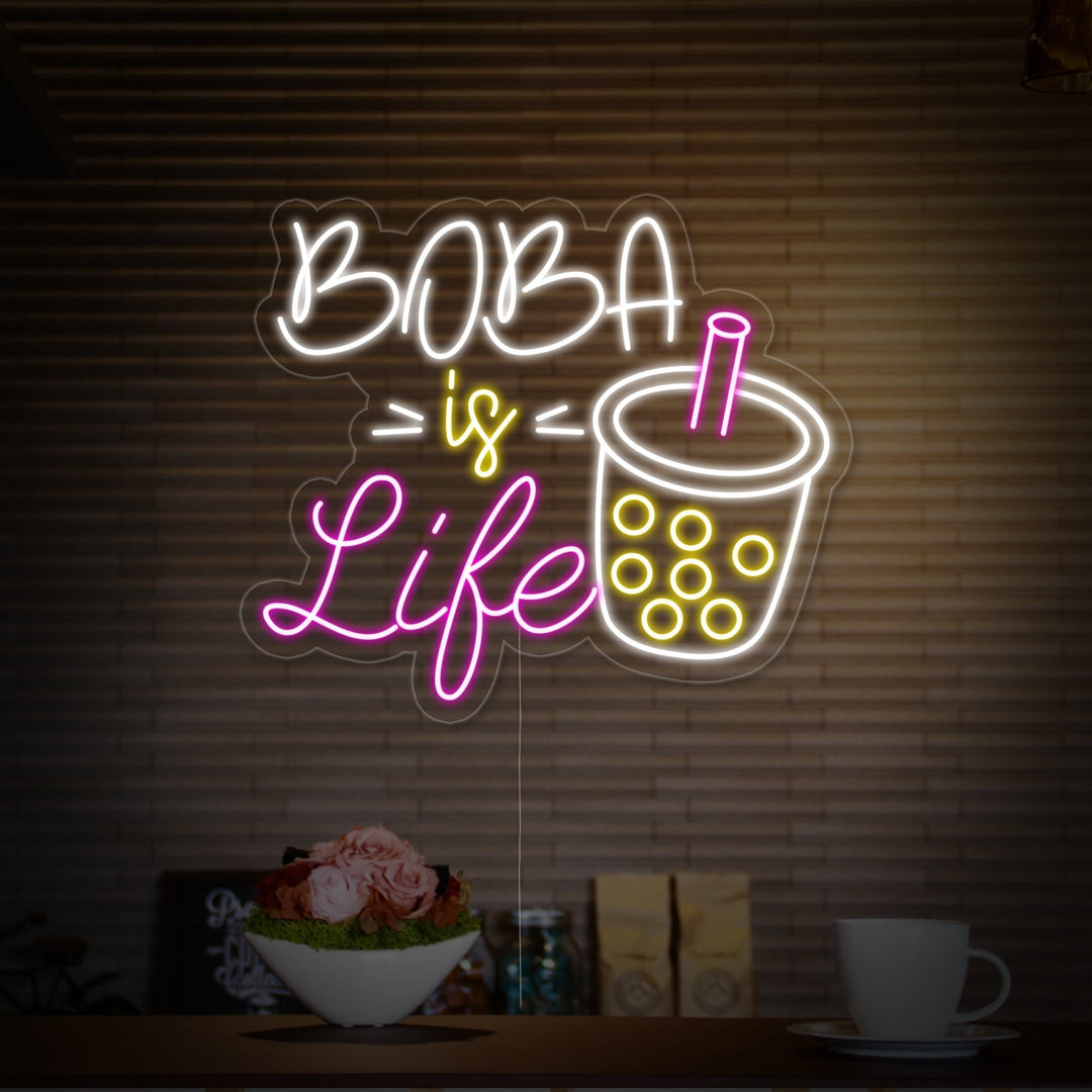 "Boba-kop, Boba is Life" Neon Verlichting