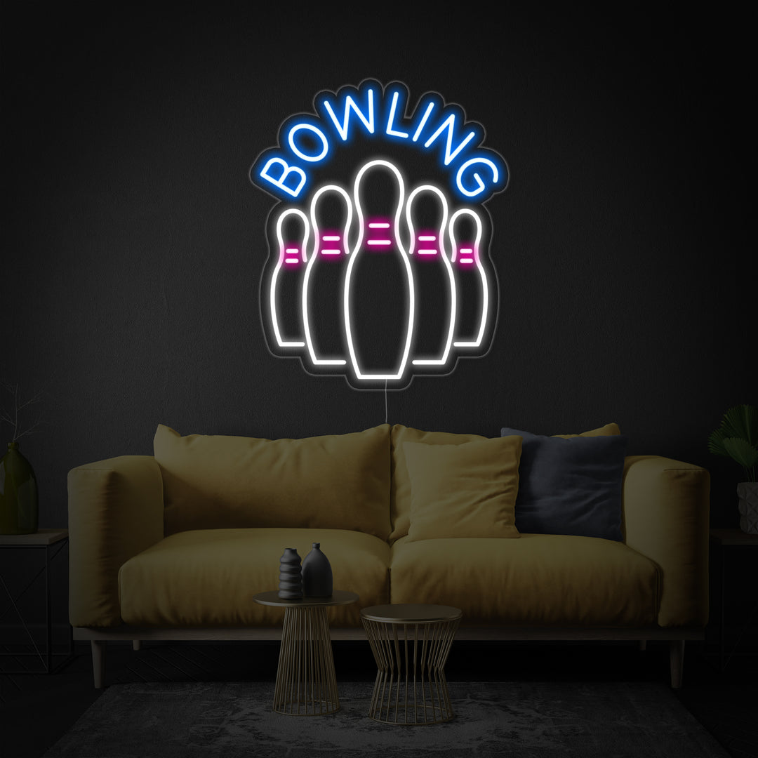 "Bowling, Bowlingflespinnen" Neon Verlichting