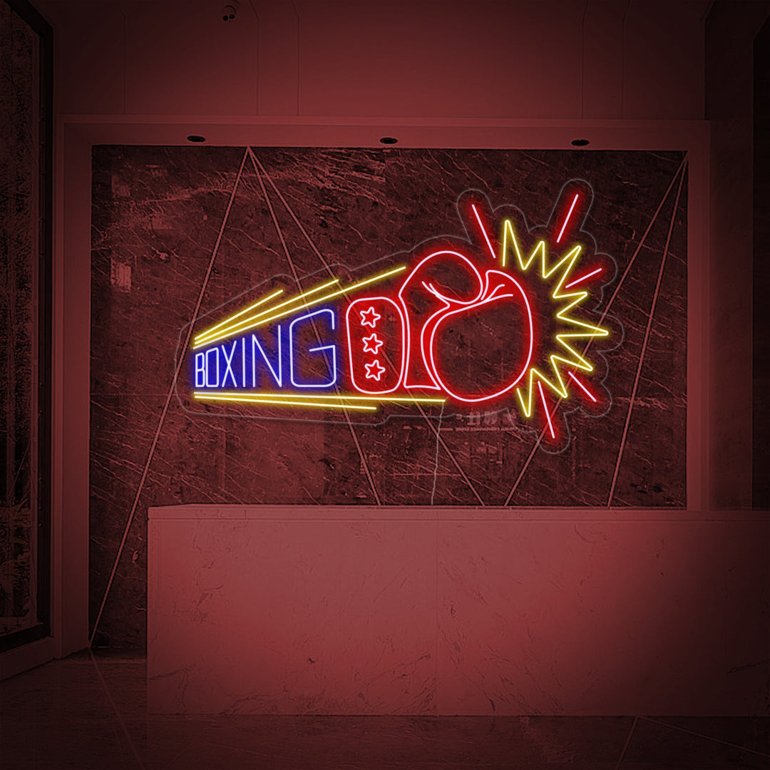 "Boxing, Bokshandschoenen" Neon Verlichting