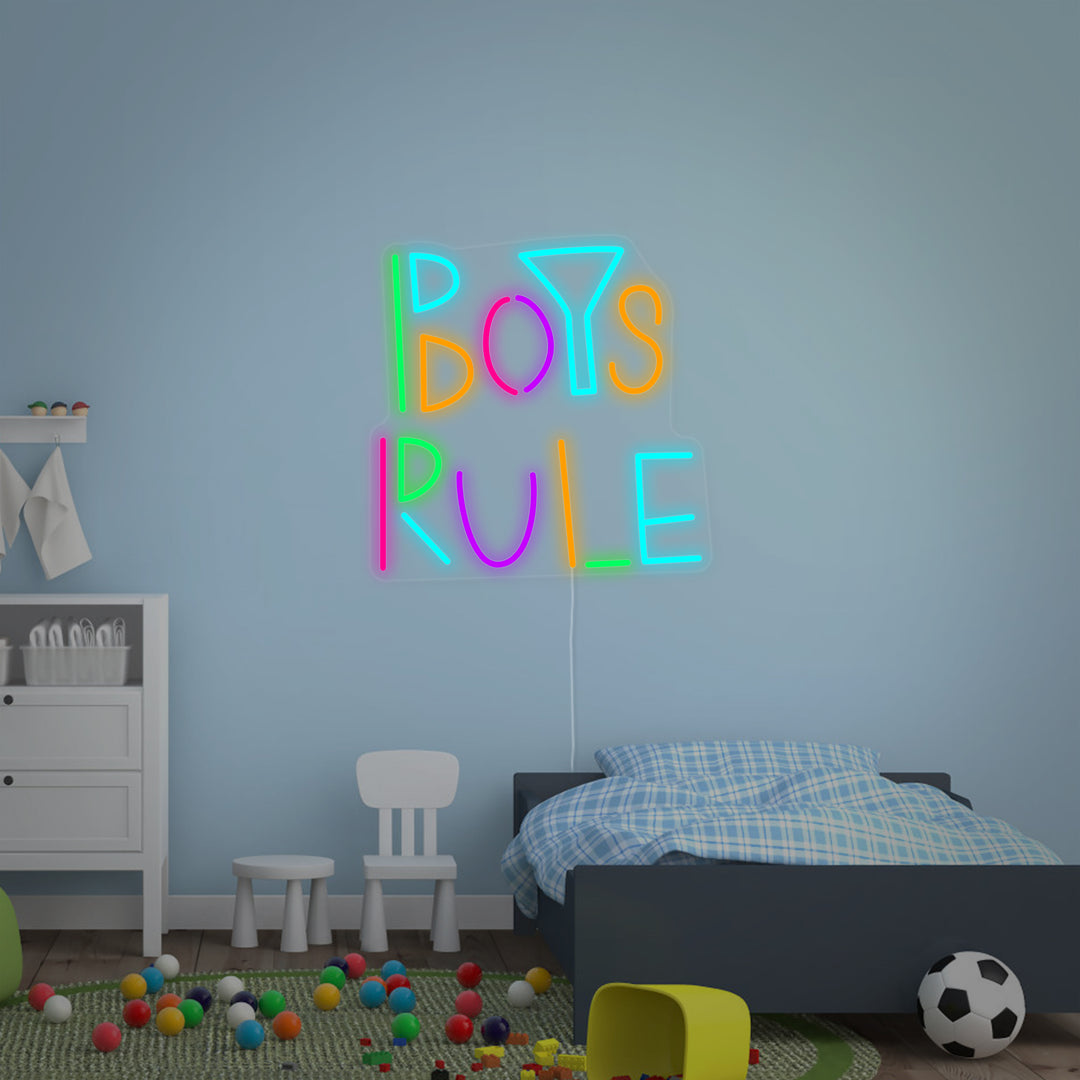 "Boys Rule, Kinderkamer Decor" Neon Verlichting