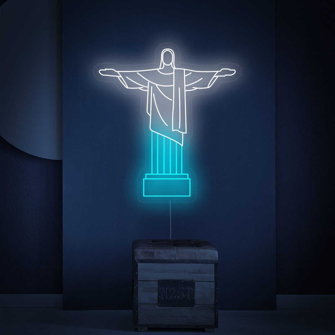 "Christus De Verlosser In Brazilië" Neon Verlichting