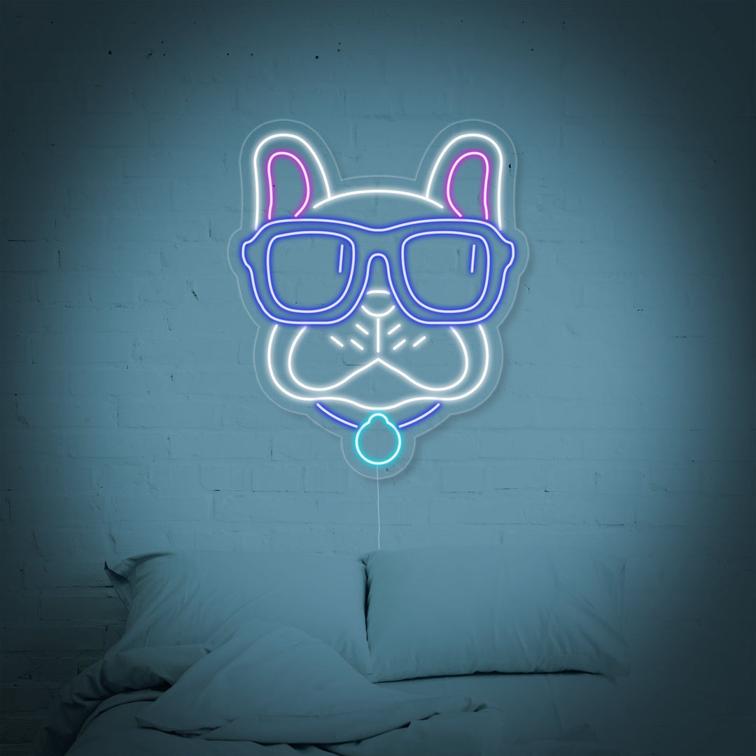 "Buldog, Bril" Neon Verlichting
