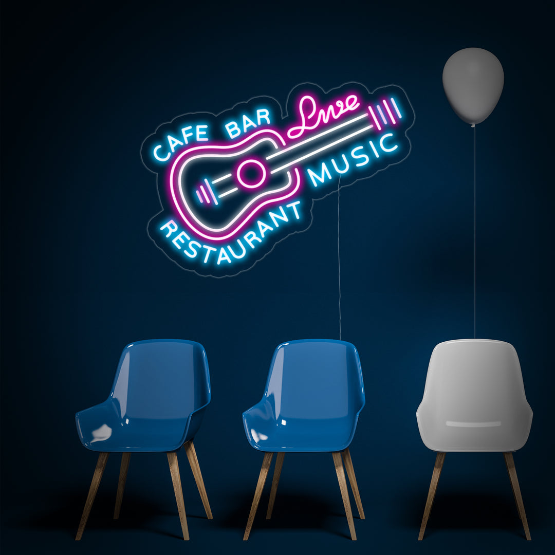 "Cafe Bar Restaurant Live Music" Neon Verlichting