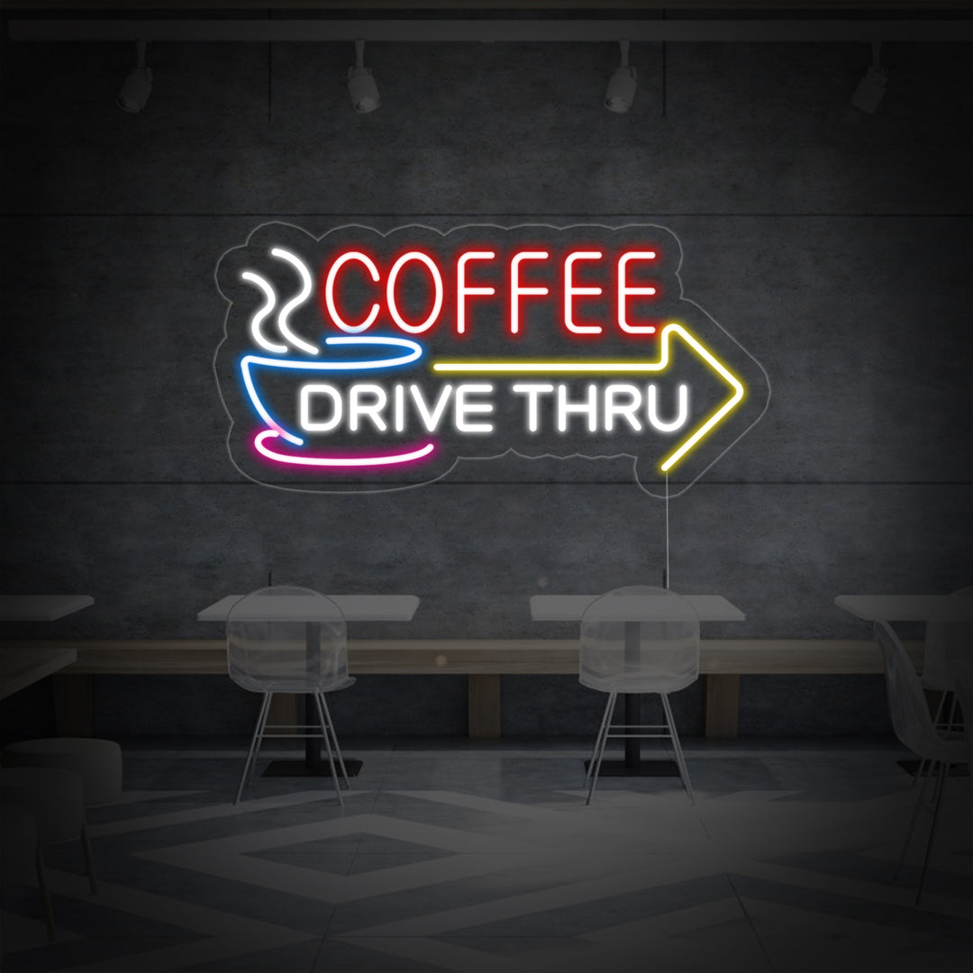 "Coffee Drive Thru" Neon Verlichting