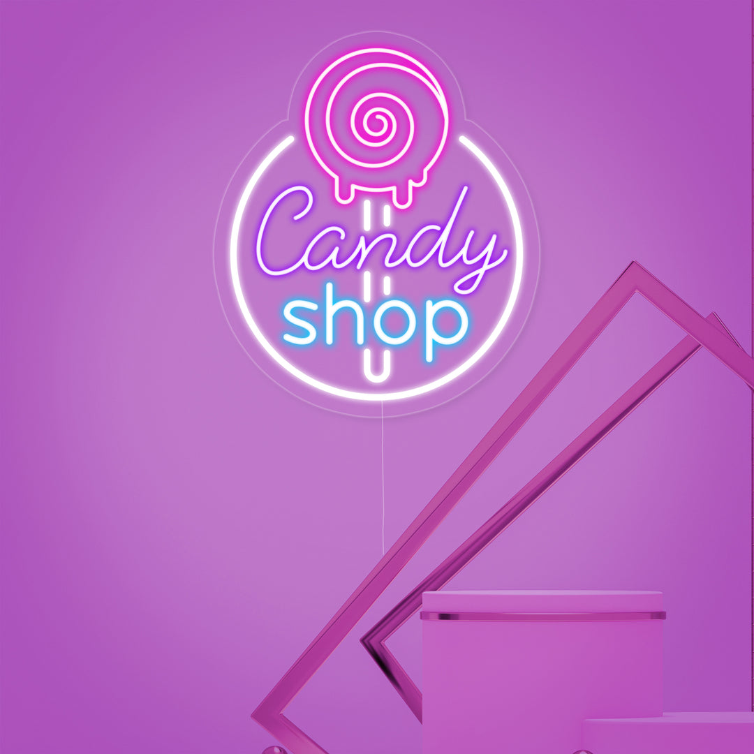 "Candy Shop, Snoepwinkel Logo" Neon Verlichting