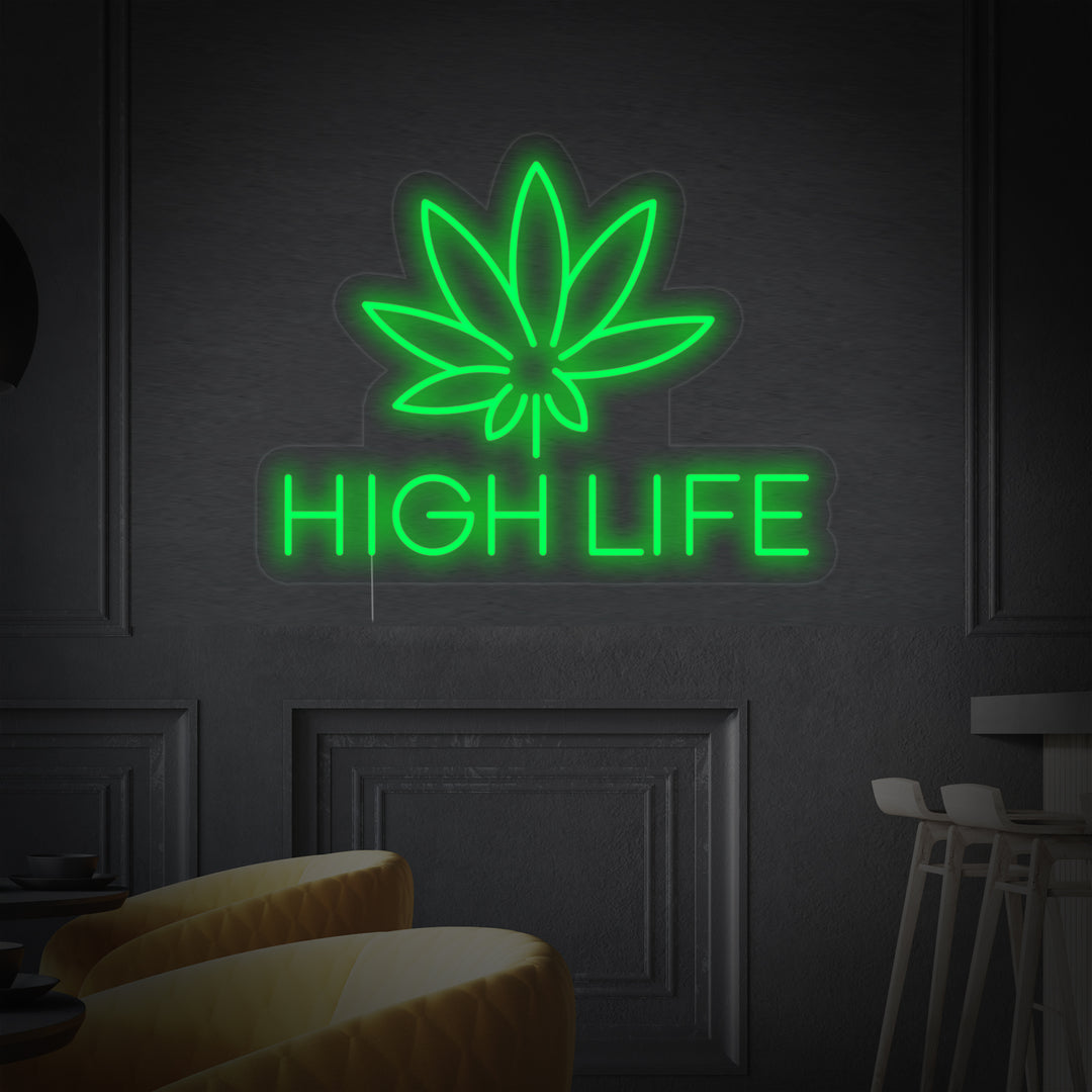 "Wiet High Life" Neon Verlichting