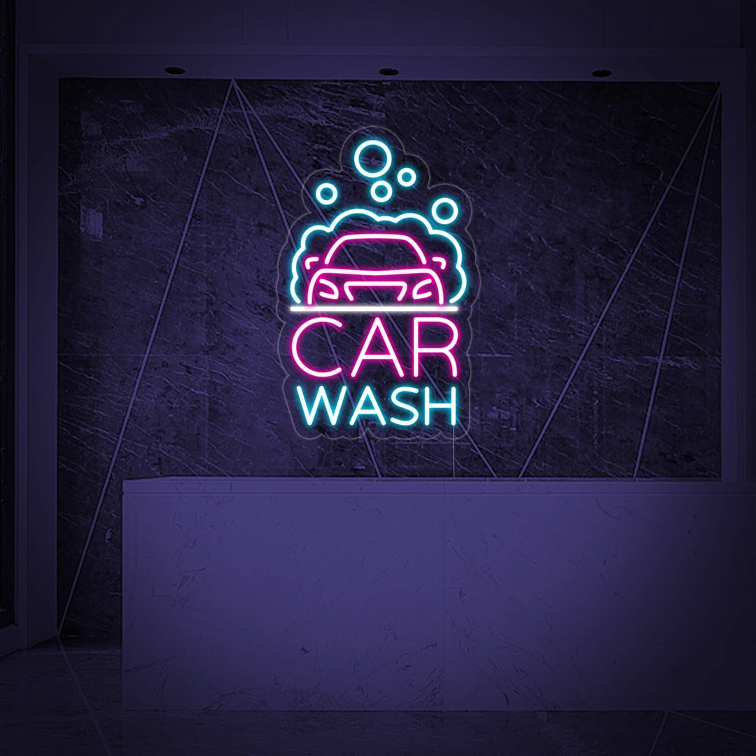 "Car Wash, Autowasstraat Logo" Neon Verlichting