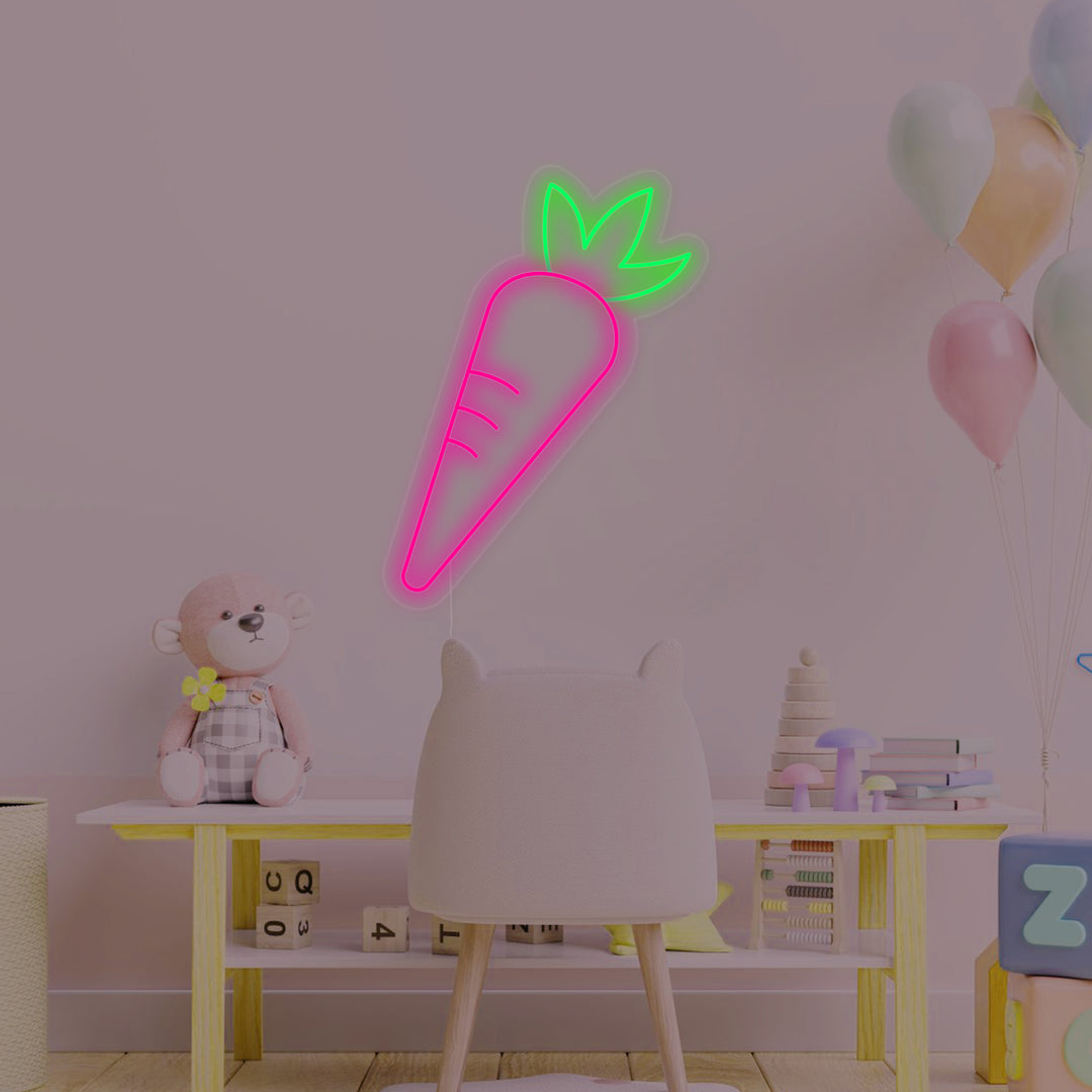 "Wortel Groente, Kinderen Kamer Decor" Neon Verlichting