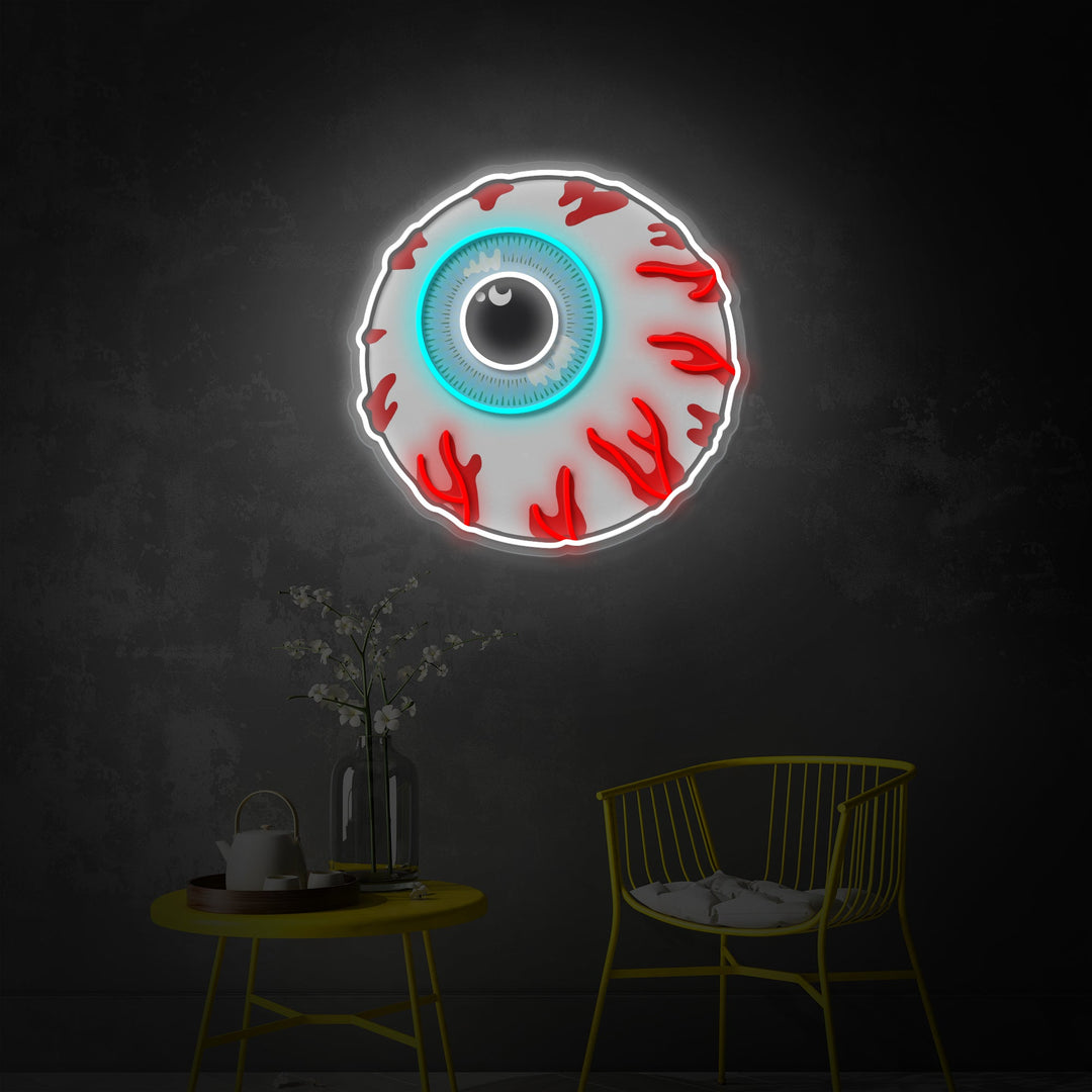 "Cartoon Eye, Eyeball, Zombie Bomb" UV-geprint LED-neonbord