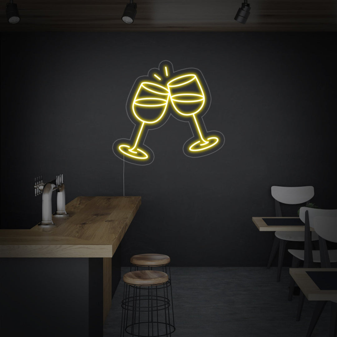 "Champagneglazen" Neon Verlichting