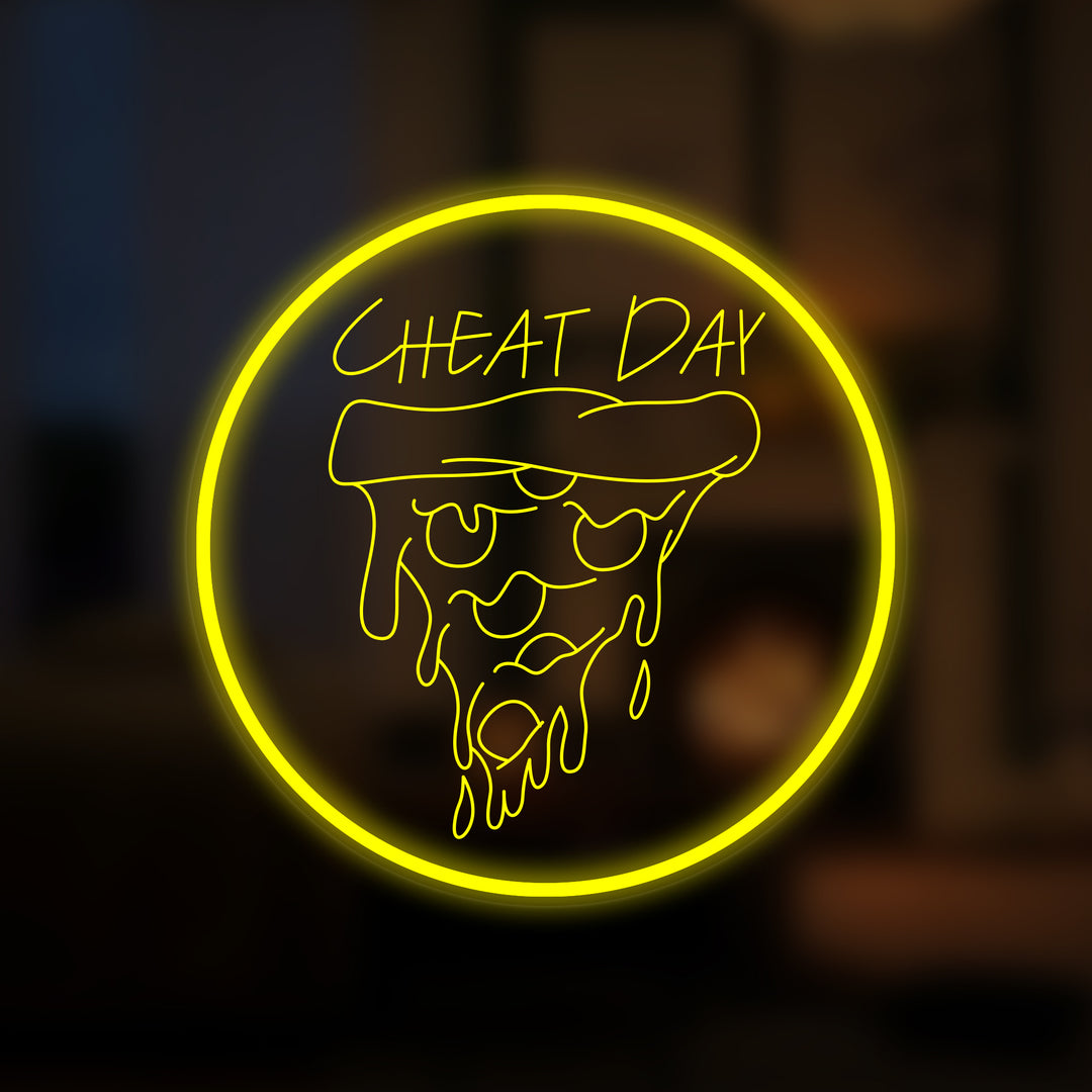 "Cheat Day Pizza" Mini Neon Verlichting