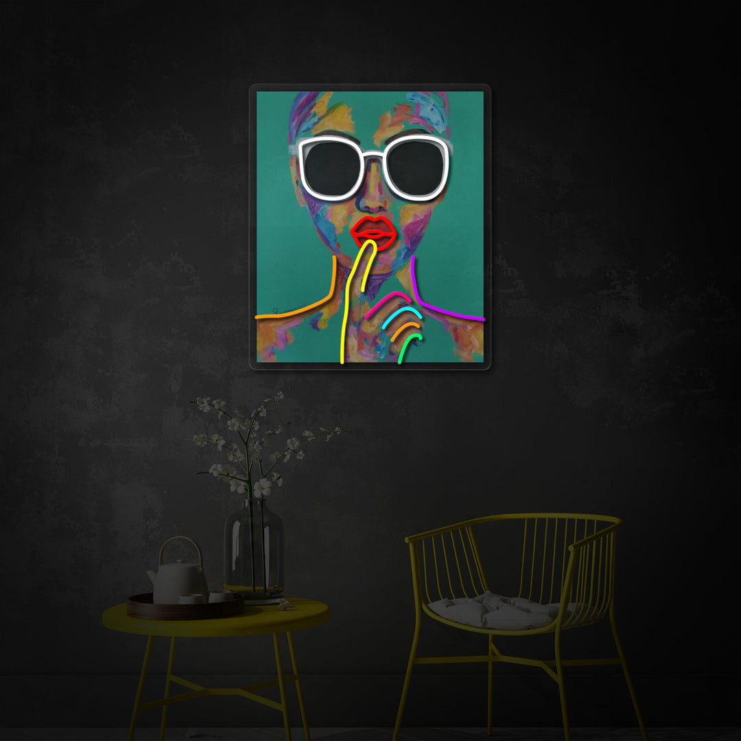 "Chique vrouw, fantastische dame" UV-geprint LED-neonbord