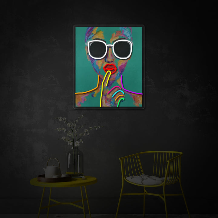 "Chique vrouw, fantastische dame" UV-geprint LED-neonbord