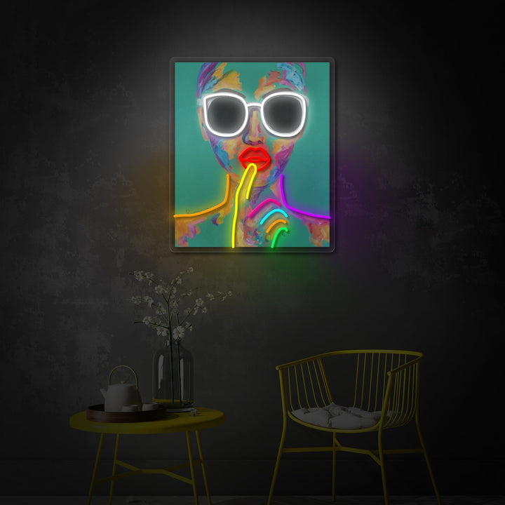 "Chique vrouw, fantastische dame" UV-geprint LED-neonbord
