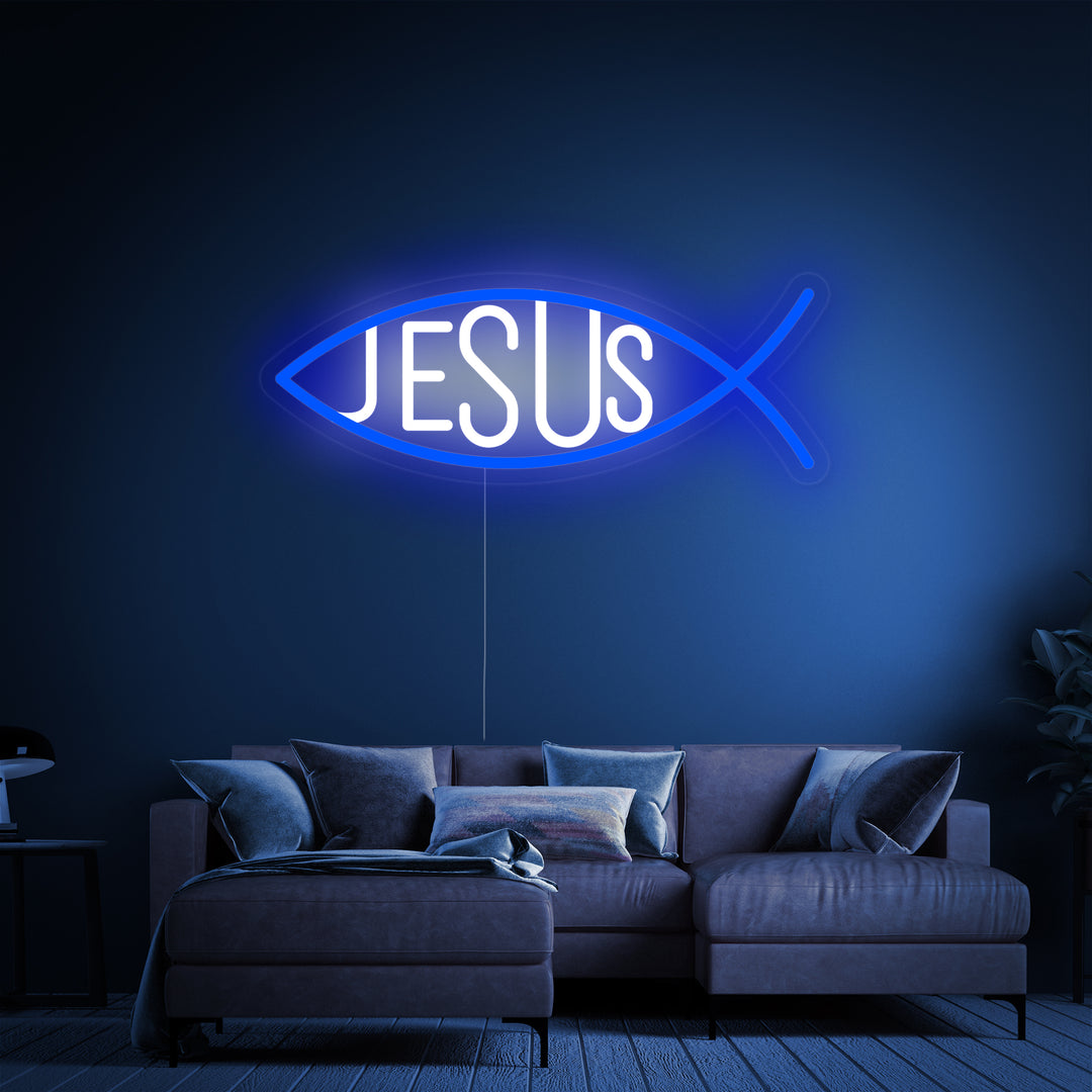 "Christelijke Jezus Vis" Neon Verlichting