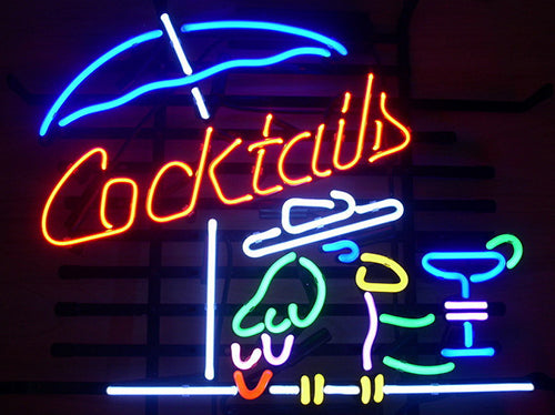 "Cocktails, Papegaai, Cocktails" Neon Verlichting
