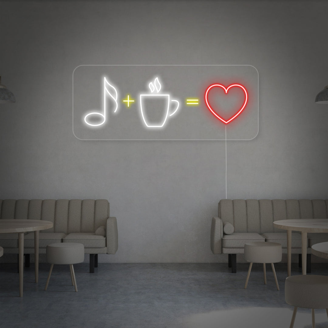 "Koffie Muziek Liefde" Neon Verlichting