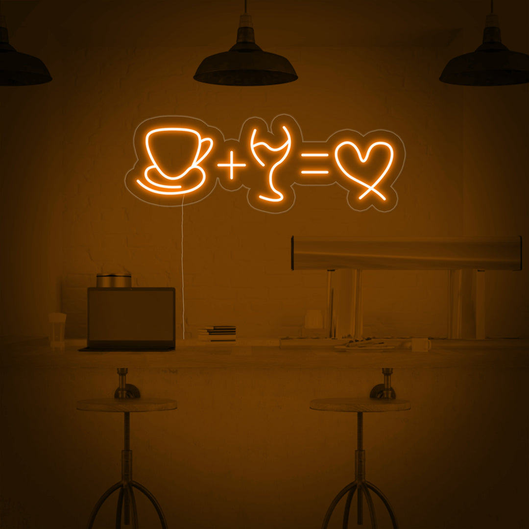 "Koffie Wijn Liefde" Neon Verlichting