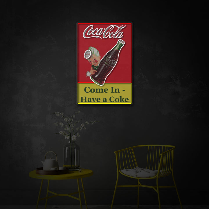 "Come In Have A Coke, heb een cola" UV-geprint LED-neonbord