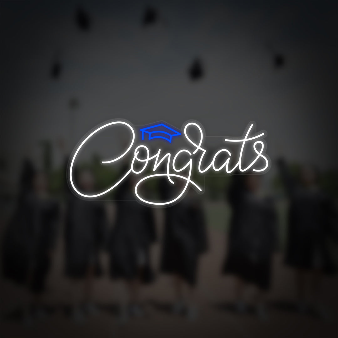 "Congrats Gefeliciteerd Met Je Afstuderen" Neon Verlichting
