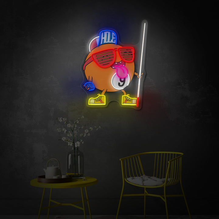 "Cool biljart negen bal" UV-geprint LED-neonbord