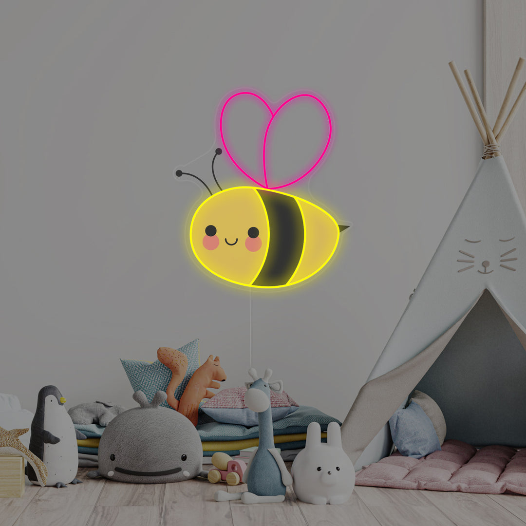 "Schattige Vliegende Bij, Decor Kinderkamer" Neon Verlichting