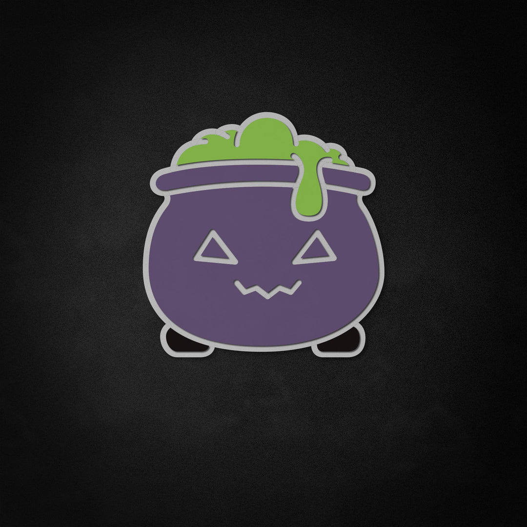 "Schattige heksenkrukken bord, Halloween -decor" Neon Like