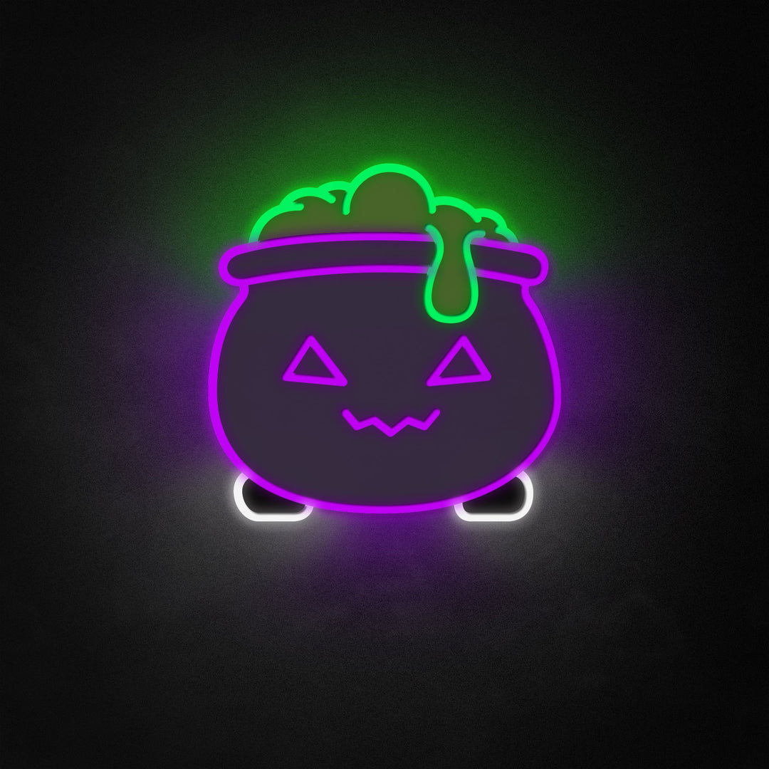 "Schattige heksenkrukken bord, Halloween -decor" Neon Like