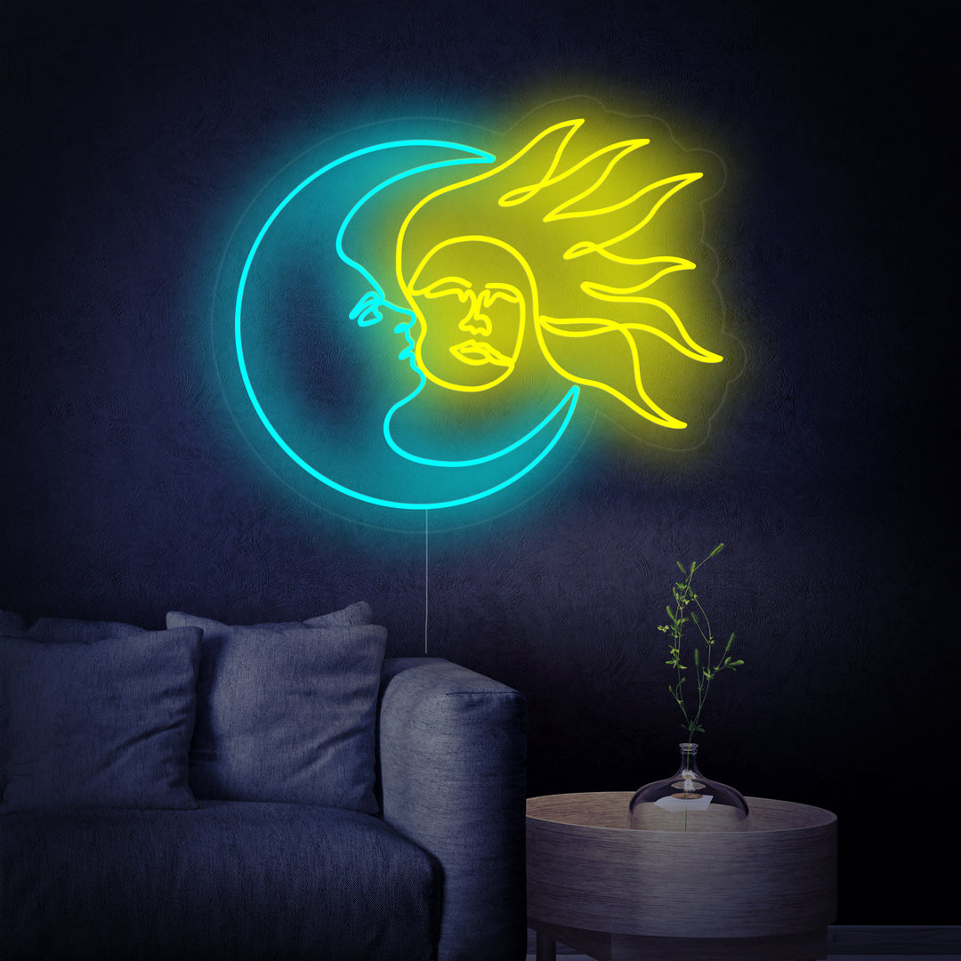 "Dag En Nacht Maan En Zon" Neon Verlichting