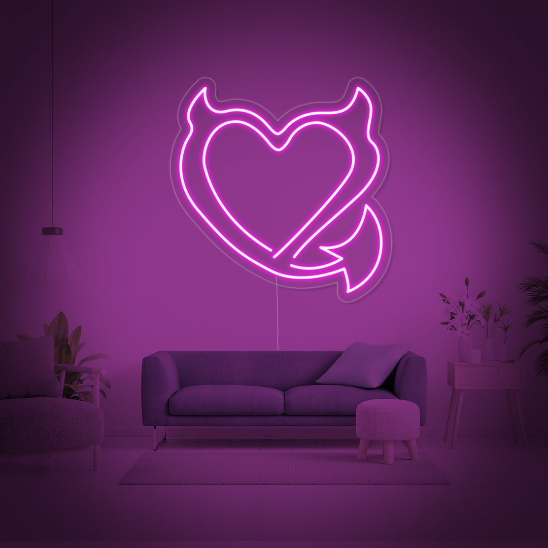 "Duivels Hart" Neon Verlichting