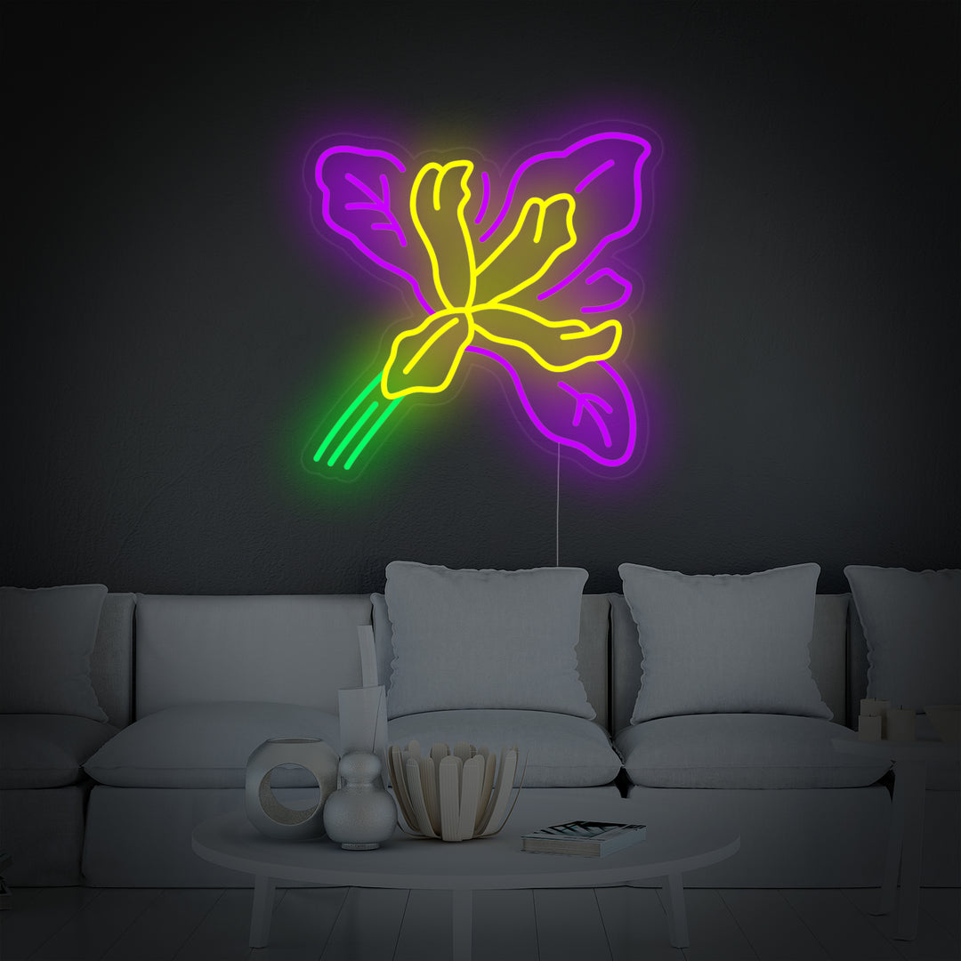 "Douglas Iris Plant Bloem" Neon Verlichting