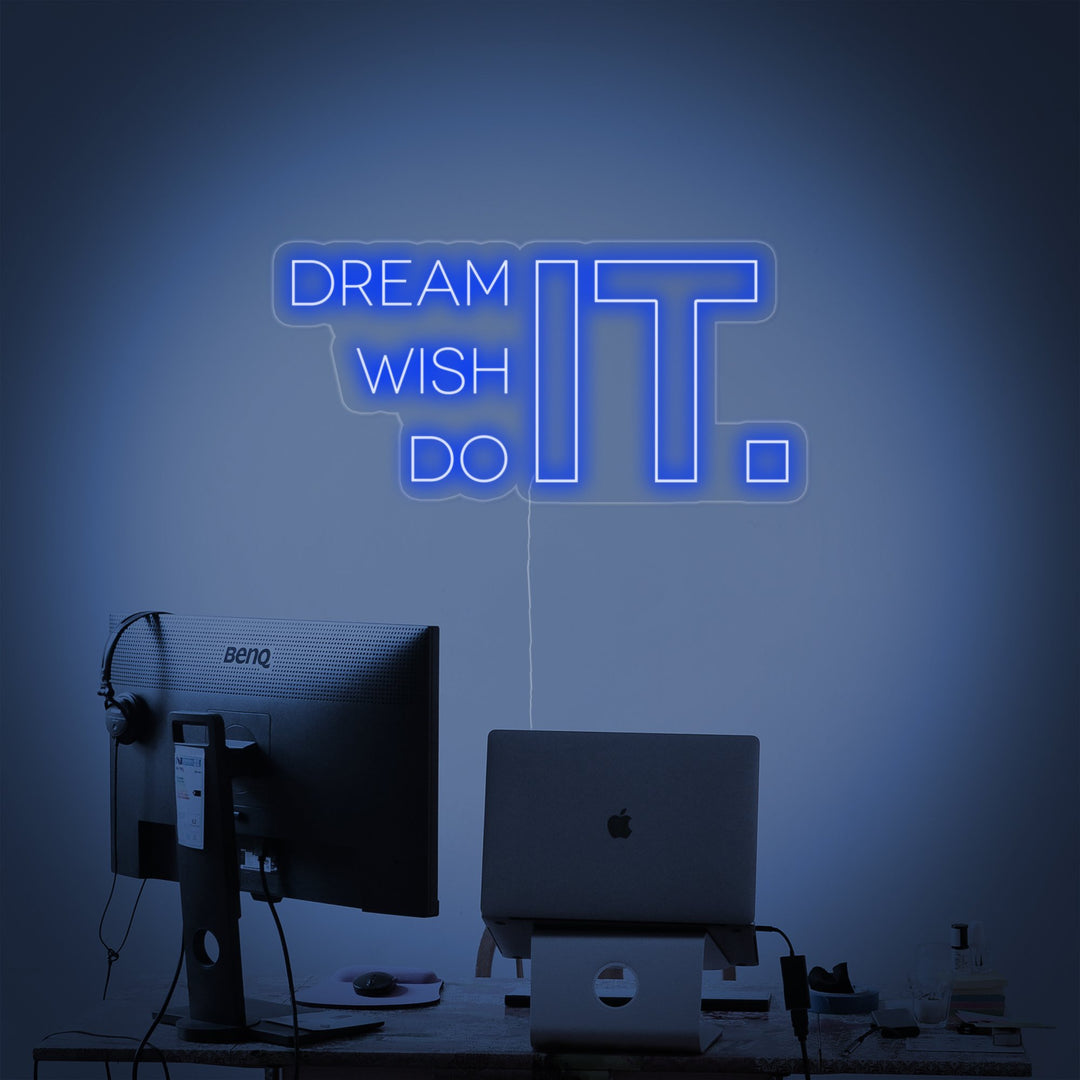 "Dream It Wish It Do It, Sportschooldecor, Sportschool Quotes, Fitness Quotes, Workout Quotes" Neon Verlichting
