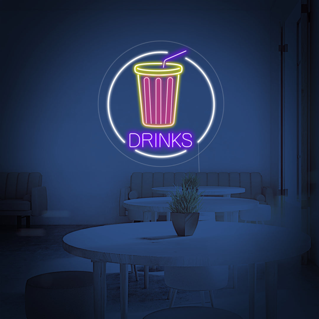 "Drinks, Drankbeker" Neon Verlichting