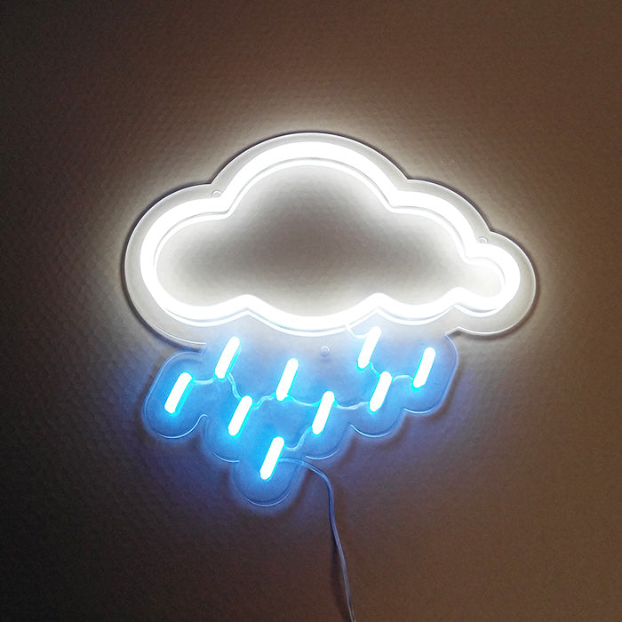 "Element Symbool Wolken Regen" Neon Verlichting