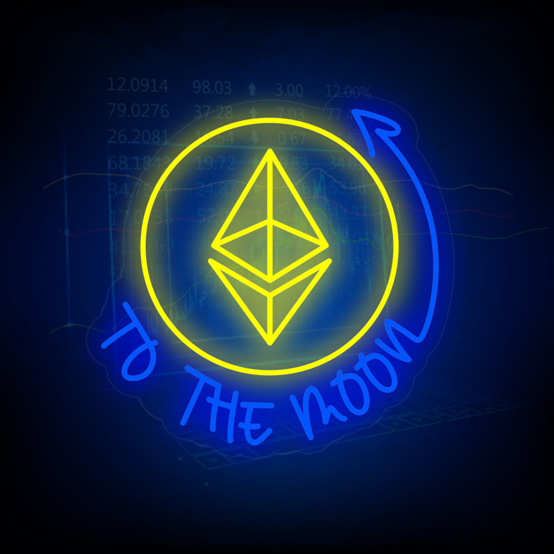 "Ethereum, to the Moon" Neon Verlichting