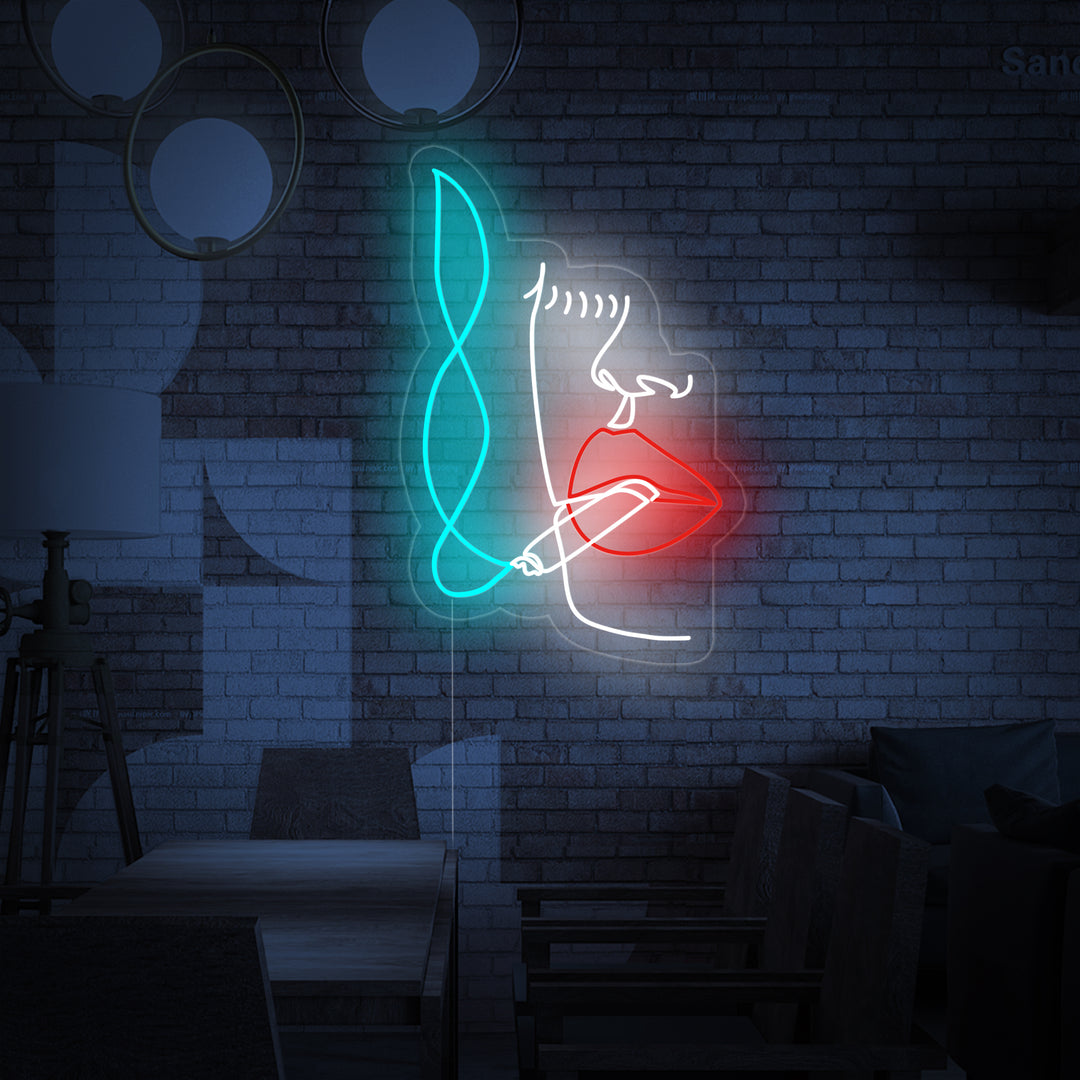 "Gezicht Van De Rokende Vrouw" Neon Verlichting