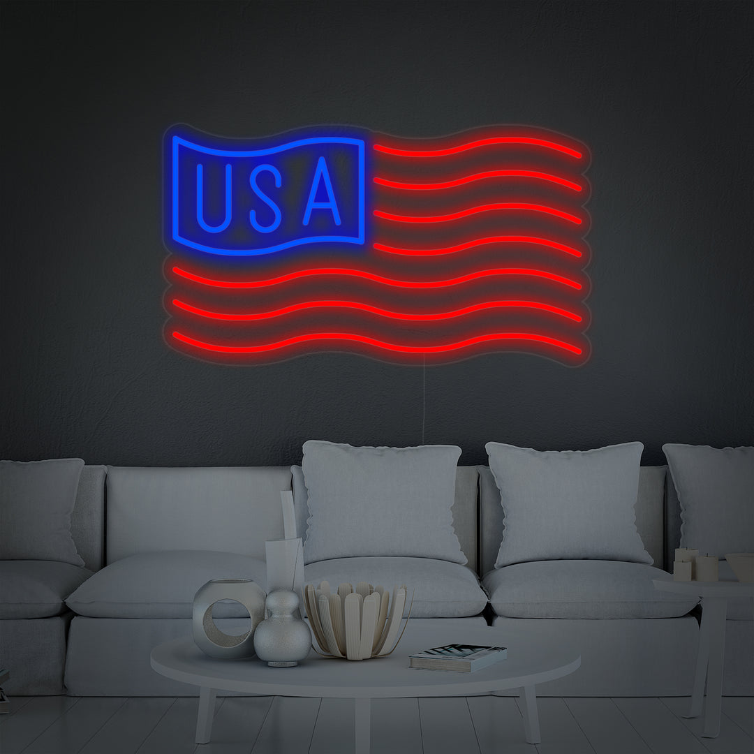 "Vlag Van Amerikaans" Neon Verlichting