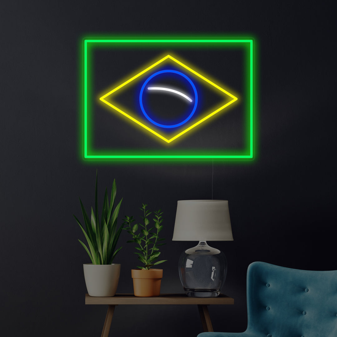 "Vlag Van Brazilië" Neon Verlichting