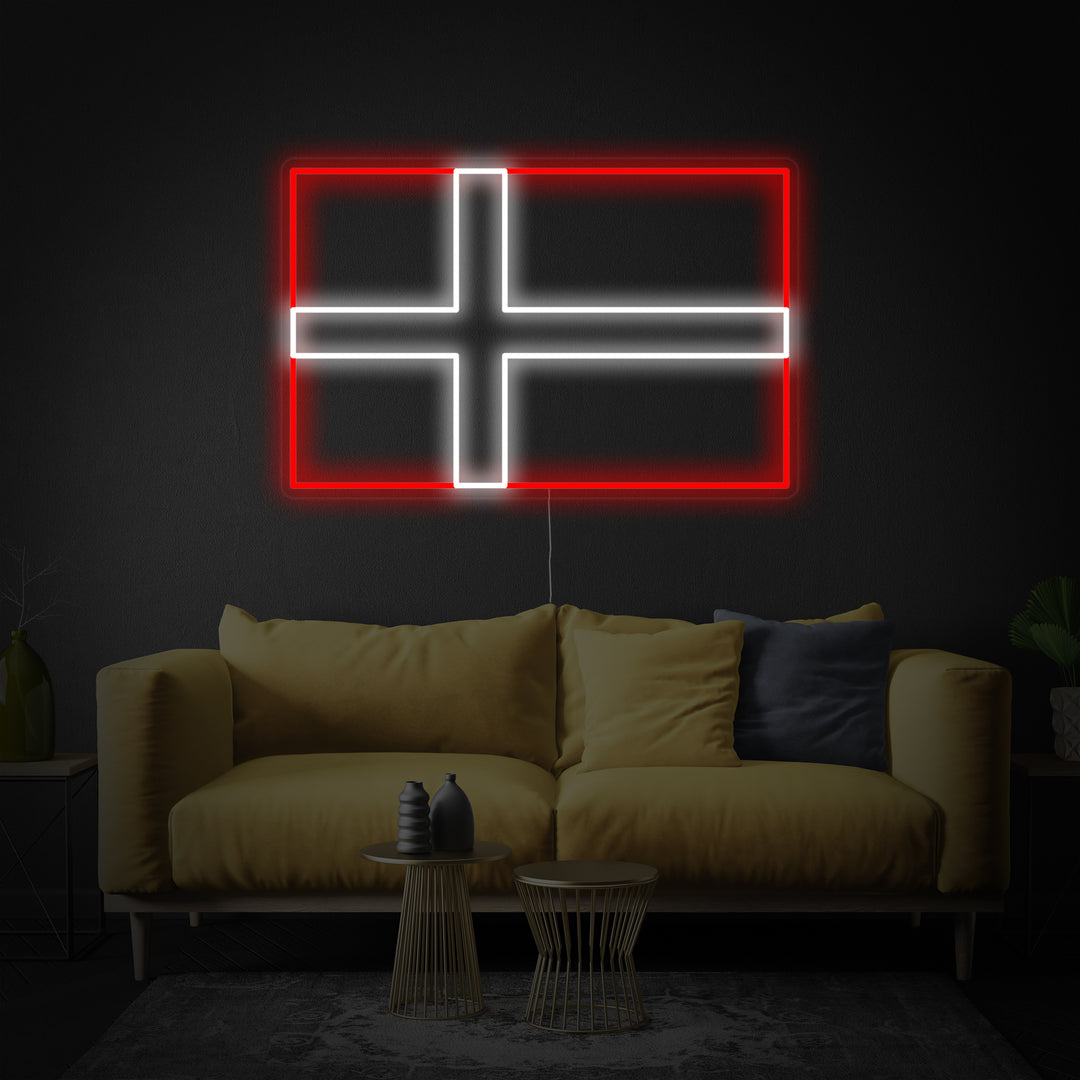"Vlag Van Denemarken" Neon Verlichting