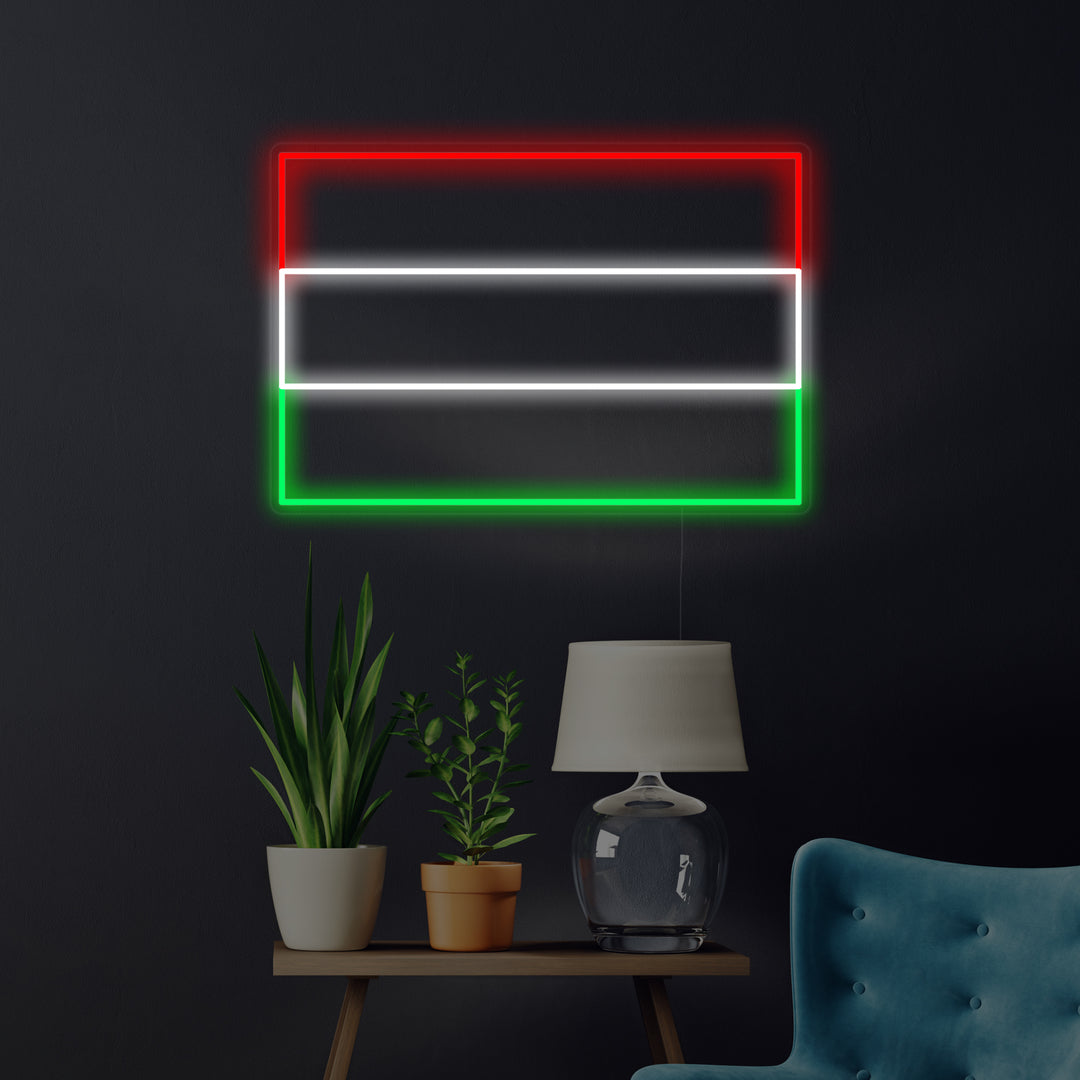 "Vlag Van Hongarije" Neon Verlichting