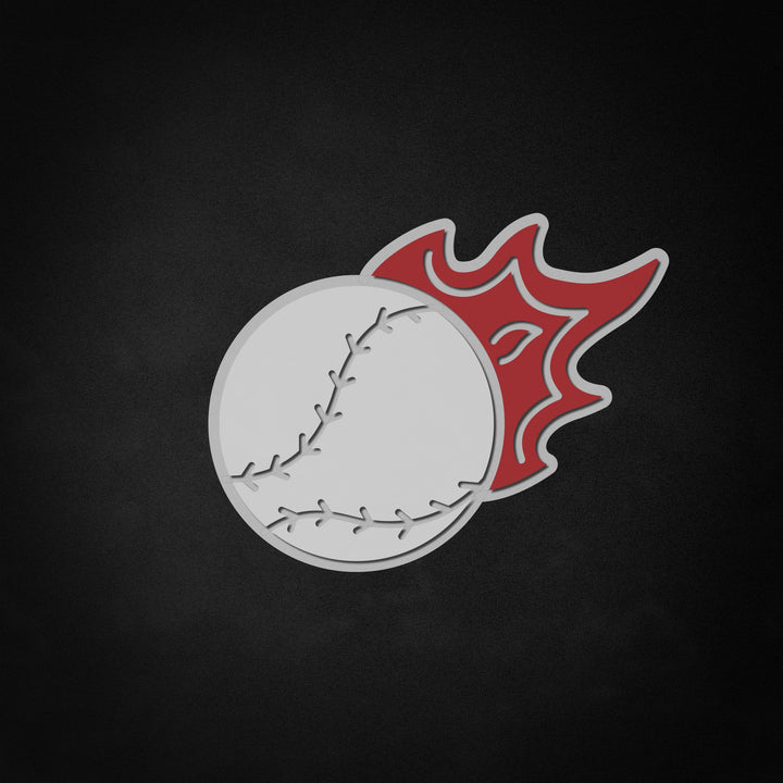 "Vlammend Honkbal" Neon Like