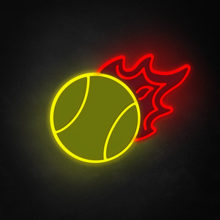 "Vlammende Tennisbal" Neon Like