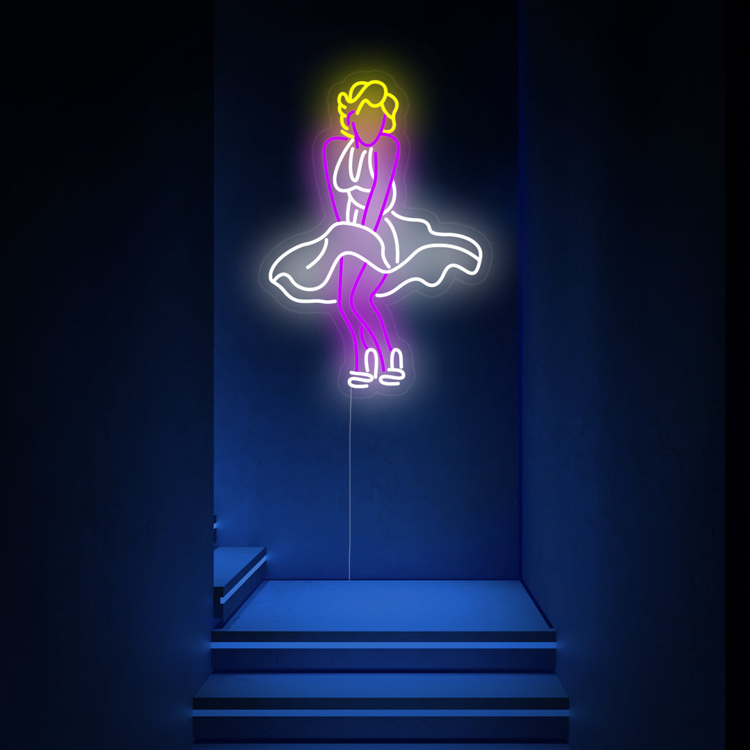 "Vliegende Rok Dansend Meisje" Neon Verlichting