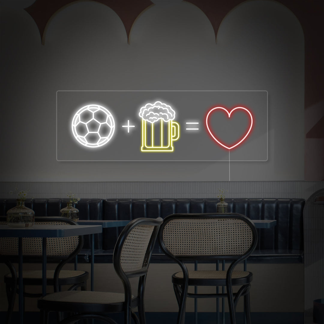 "Voetbal Bier Hart" Neon Verlichting